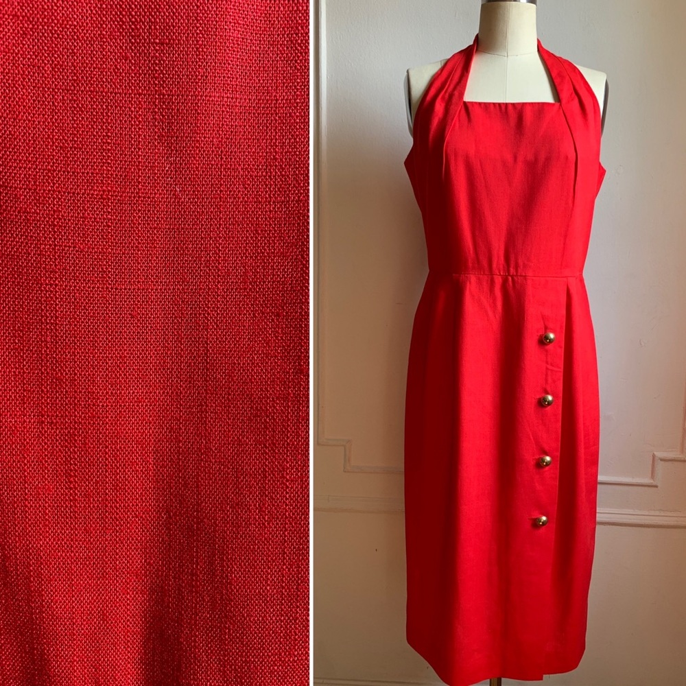 Vintage Jessica Howard Red Sleeveless Midi Dress